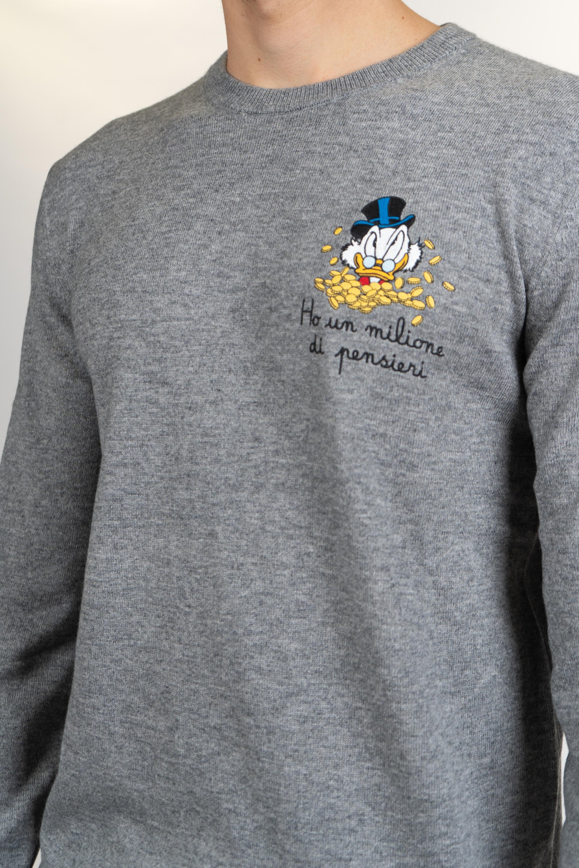 Maglione a girocollo Heron Light con ricamo zio Paperone HER0024 02931I MC2 SAINT BARTH 