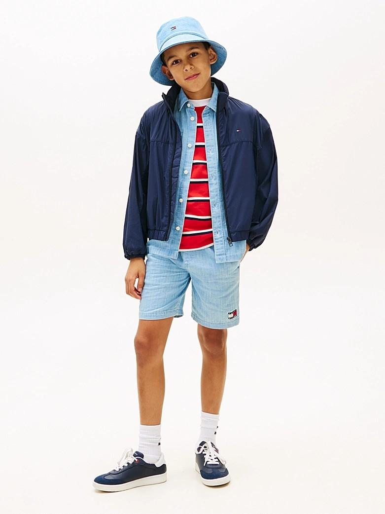 Shorts relaxed fit con trama a spina di pesce KB0KB10248J 1A4 TOMMY HILFIGER 