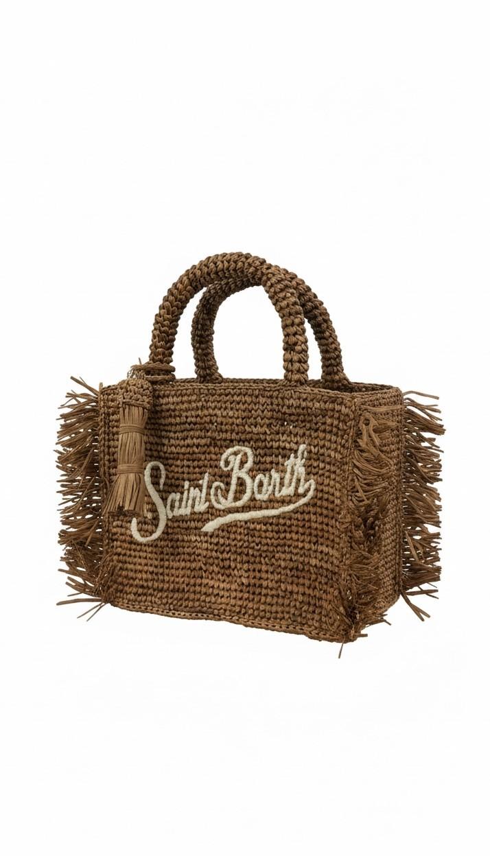 Borsa Vanity mini in raffia con frange VAMI017 00452L MC2 SAINT BARTH 