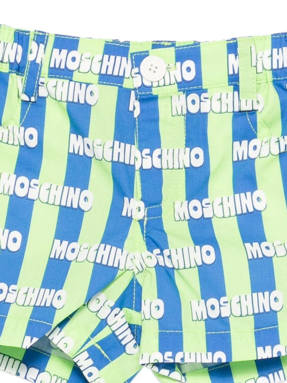 Shorts per neonato con motivo a righe MUQ01SLLB59 83676 MOSCHINO BABY 