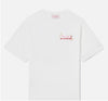 T-shirt Emilie bianca con ricamo Non sarà un'avventura e charm