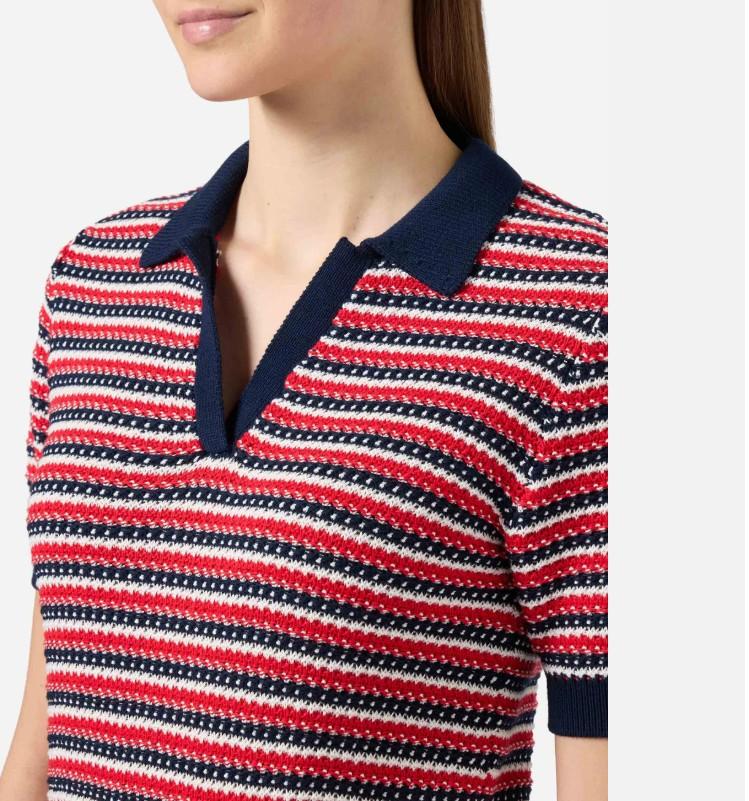 Polo Caddy Ridge in maglia di cotone a righe CDY003 00258L MC2 SAINT BARTH 