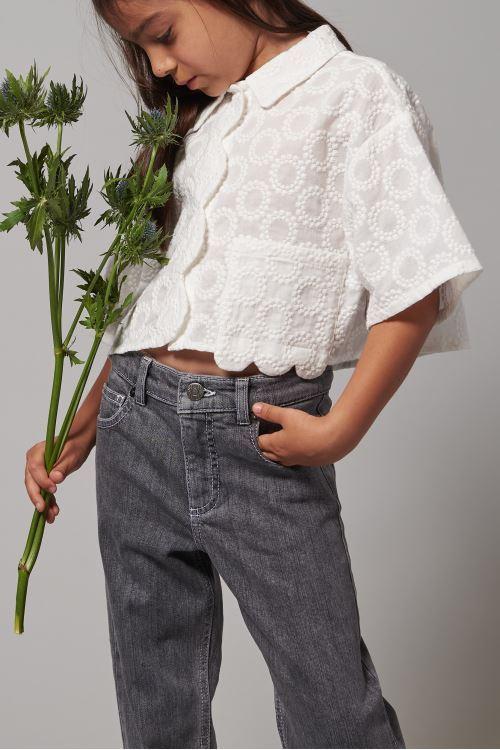 Camicia corta ricami in rilievo DW5A40 100A DOUUOD 