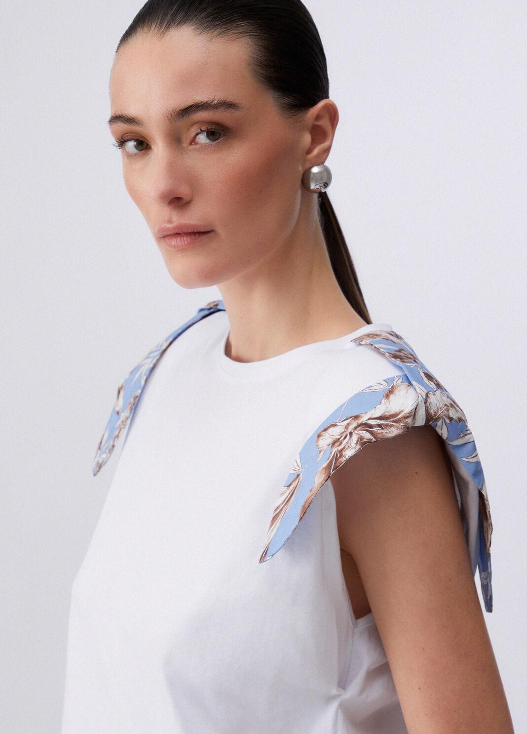 T-shirt con spalline imbottite WA6201J6308 P9551 LIU JO WHITE1 