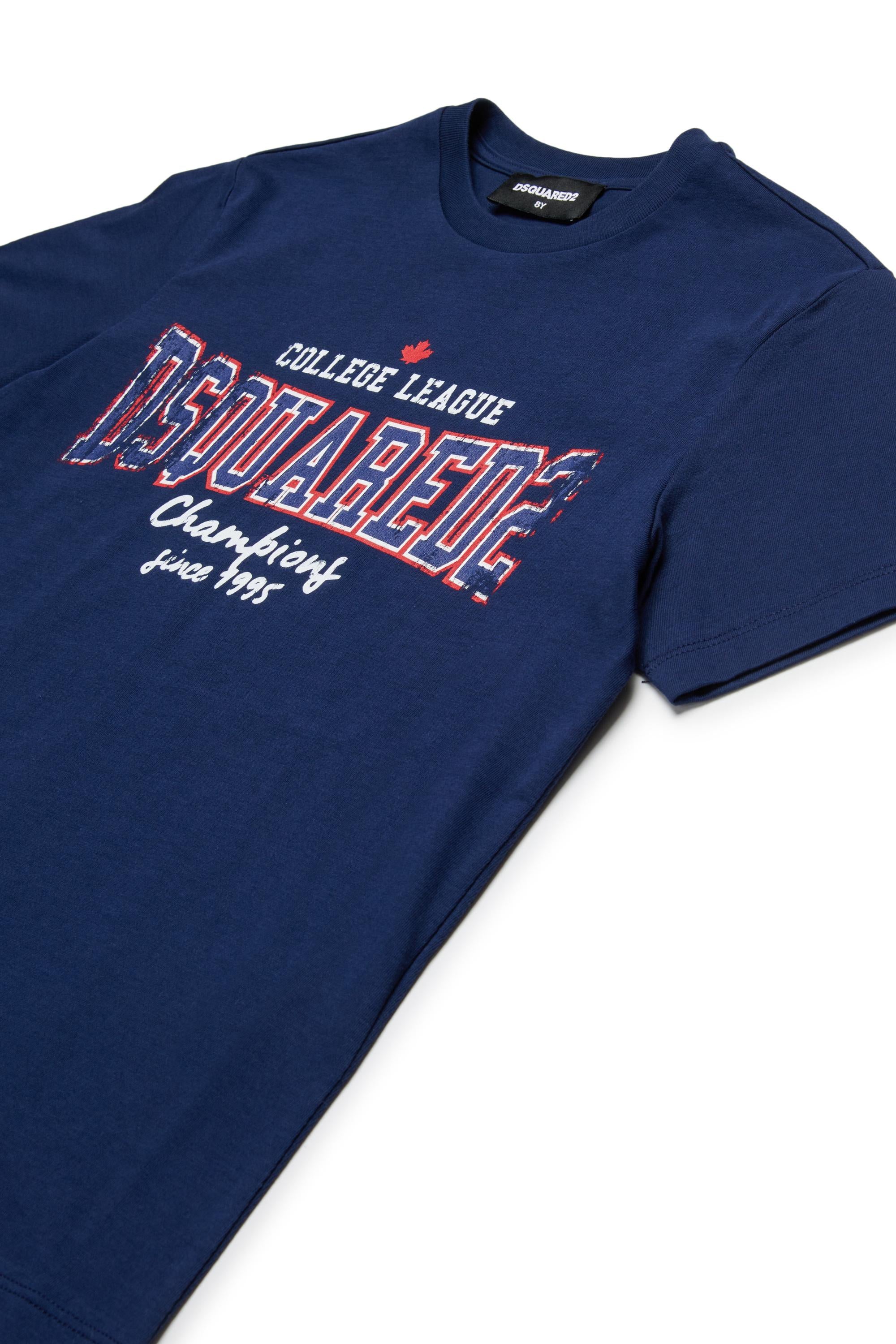 D2Kids Junior College T-shirt Blue DQ2742D0ACD DQ880 DSQUARED2 