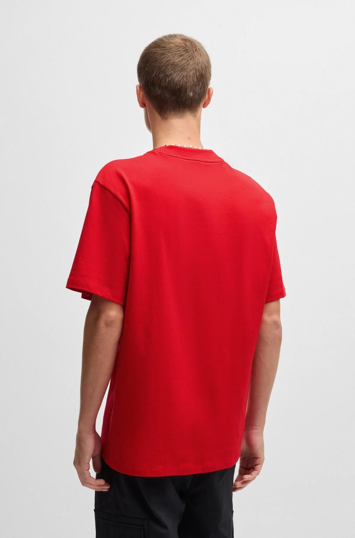T-shirt relaxed fit in cotone con logo stampato 50488330 693 HUGO 