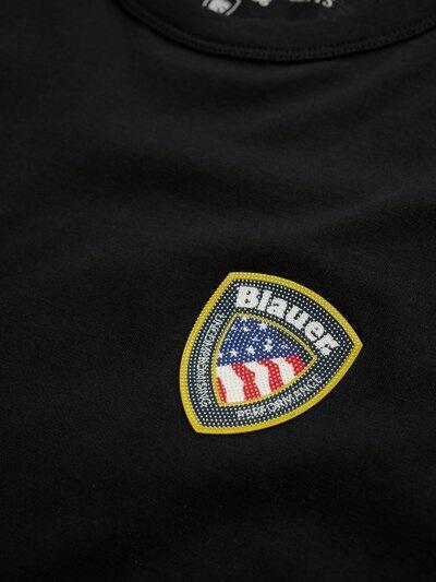 T-shirt con logo gommato 25SBLUH02194 999 BLAUER 