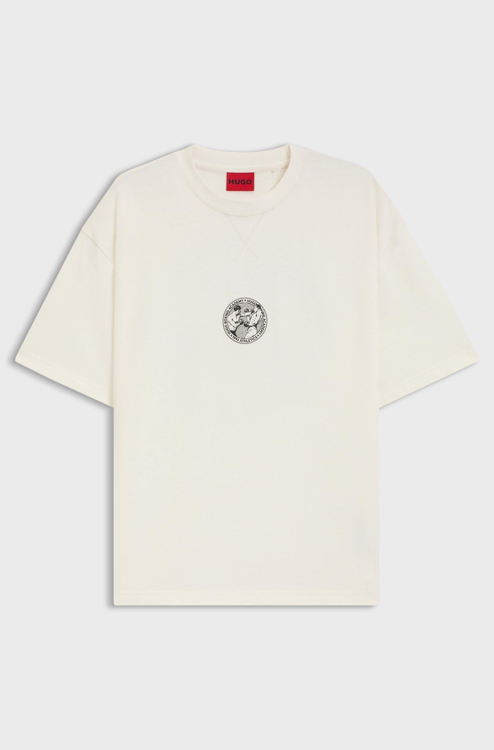 Maglietta in cotone con illustrazioni di boxe 50542366 102 HUGO 