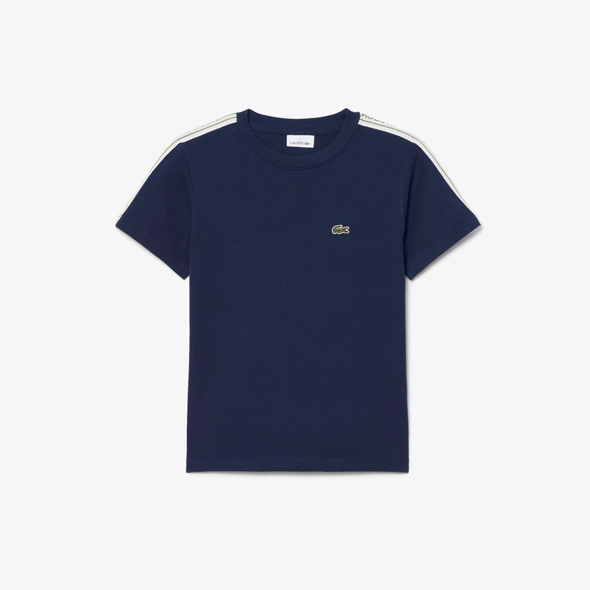 T-shirt in cotone con striscia con logo 847575 UGW LACOSTE 