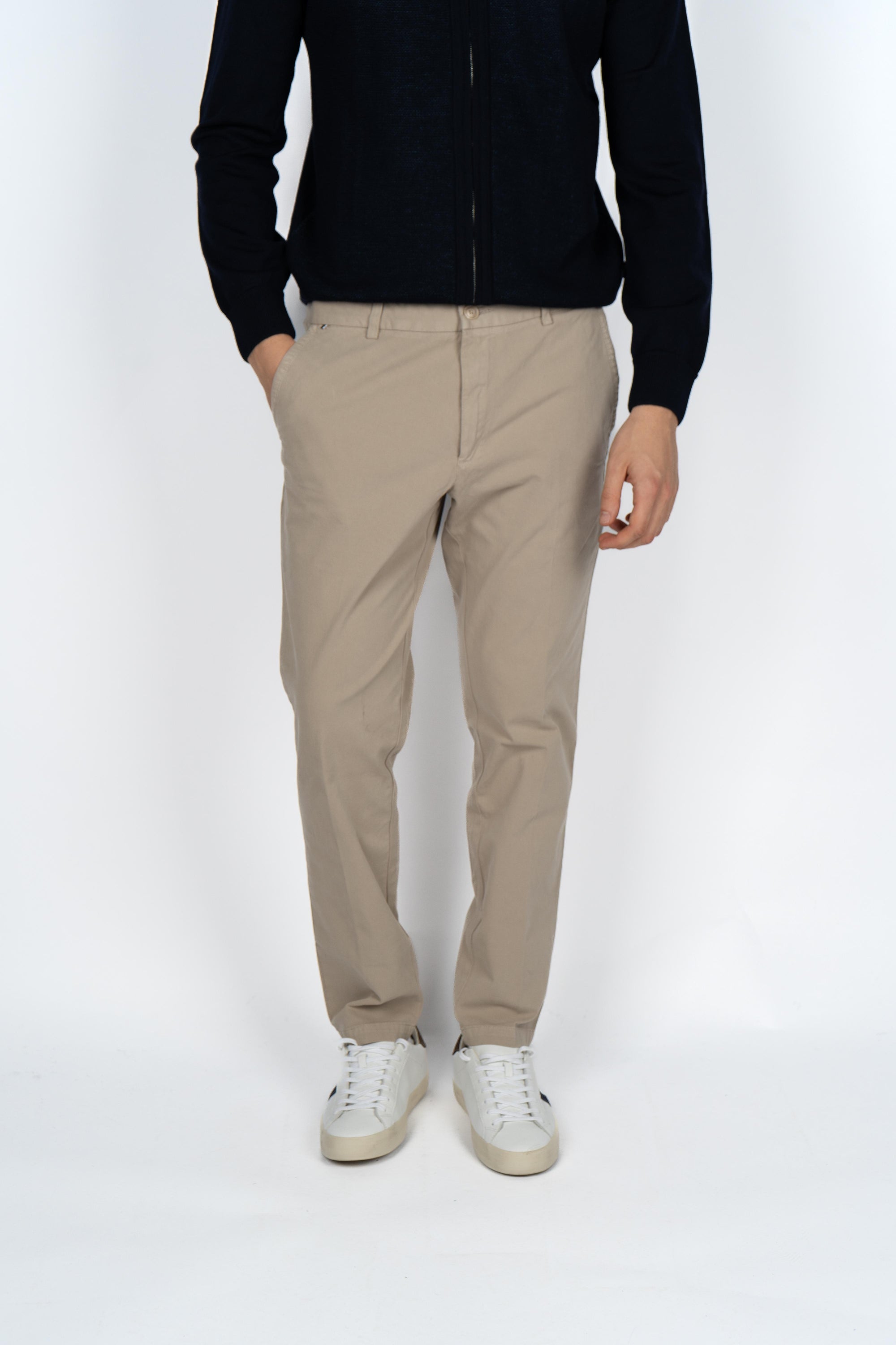 Pantaloni slim fit in gabardine di cotone elasticizzato 50543312 255 BOSS 