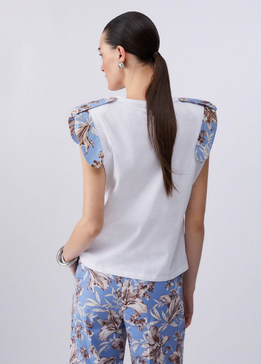 T-shirt con spalline imbottite WA6201J6308 P9551 LIU JO WHITE1 