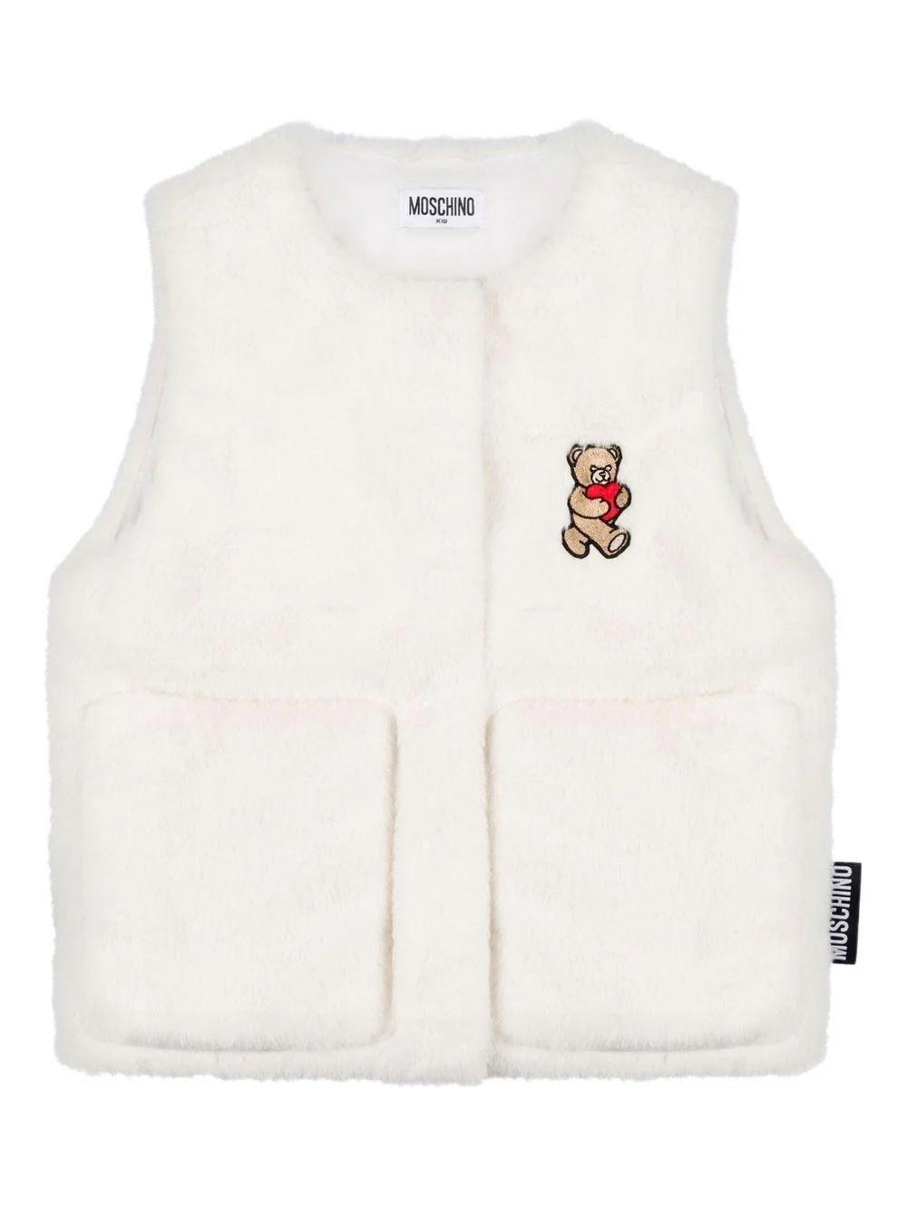Gilet con stampa Teddy Bear HDS052LIA02 10063 MOSCHINO KID 