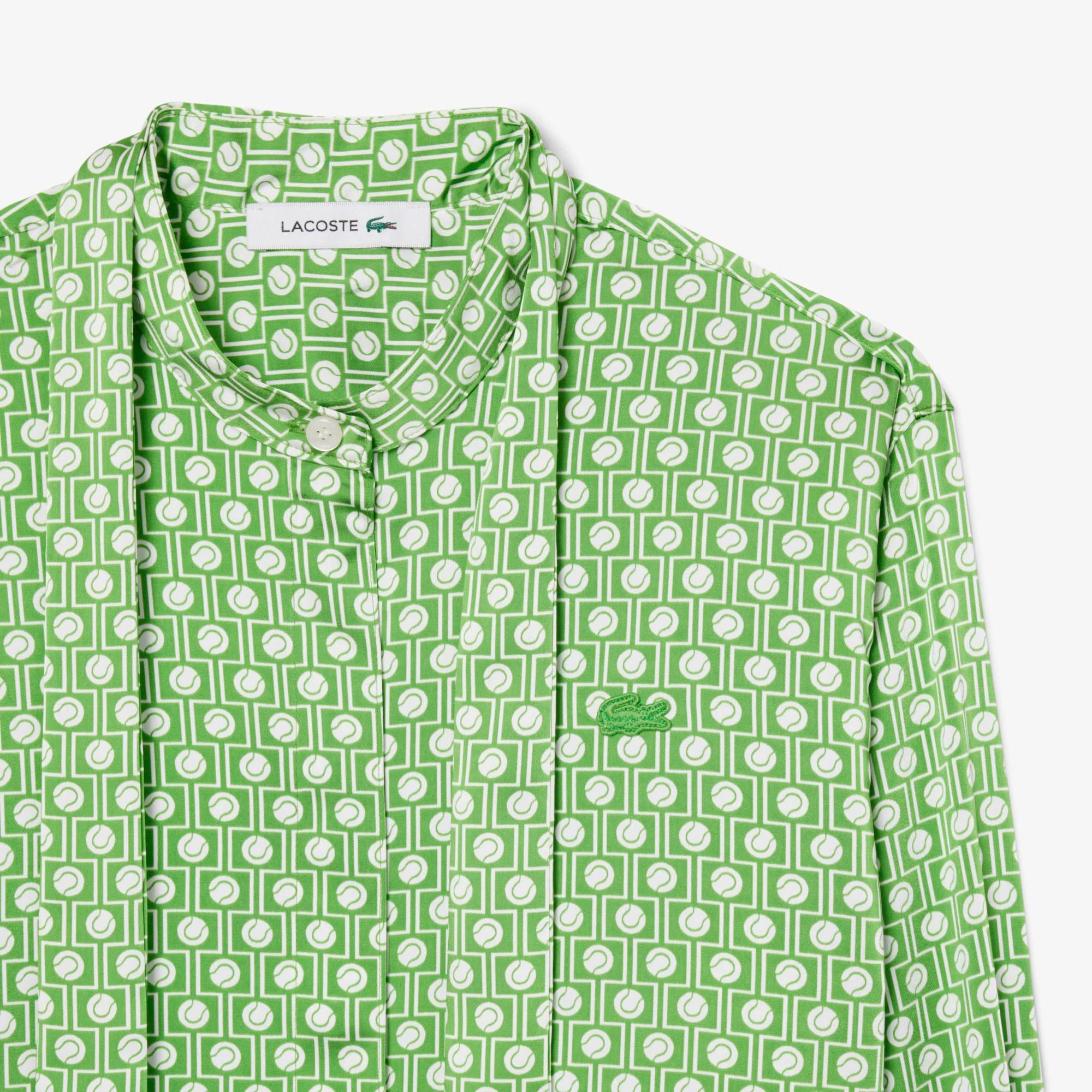 Camicia regular fit con collo annodato staccabile CF2626 4SI LACOSTE 