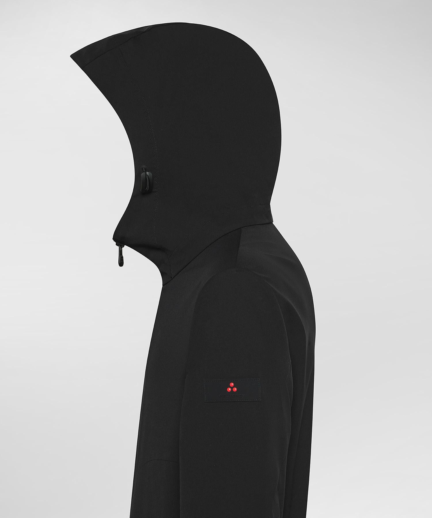 Svalbard MDN Giacca a vento corta con cappuccio nero PEU5491 NER PEUTEREY 