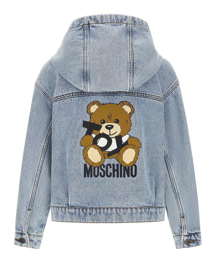 Giacca di jeans con cappuccio HUS052L0E08 40186 MOSCHINO KID 