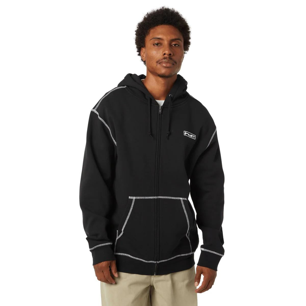Stretch Full-Zip Hoodie PF00756 BLACK HUF 