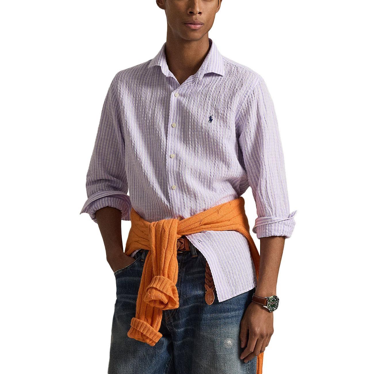 Camicia seersucker a righe 710B16700 003 POLO RALPH LAUREN 