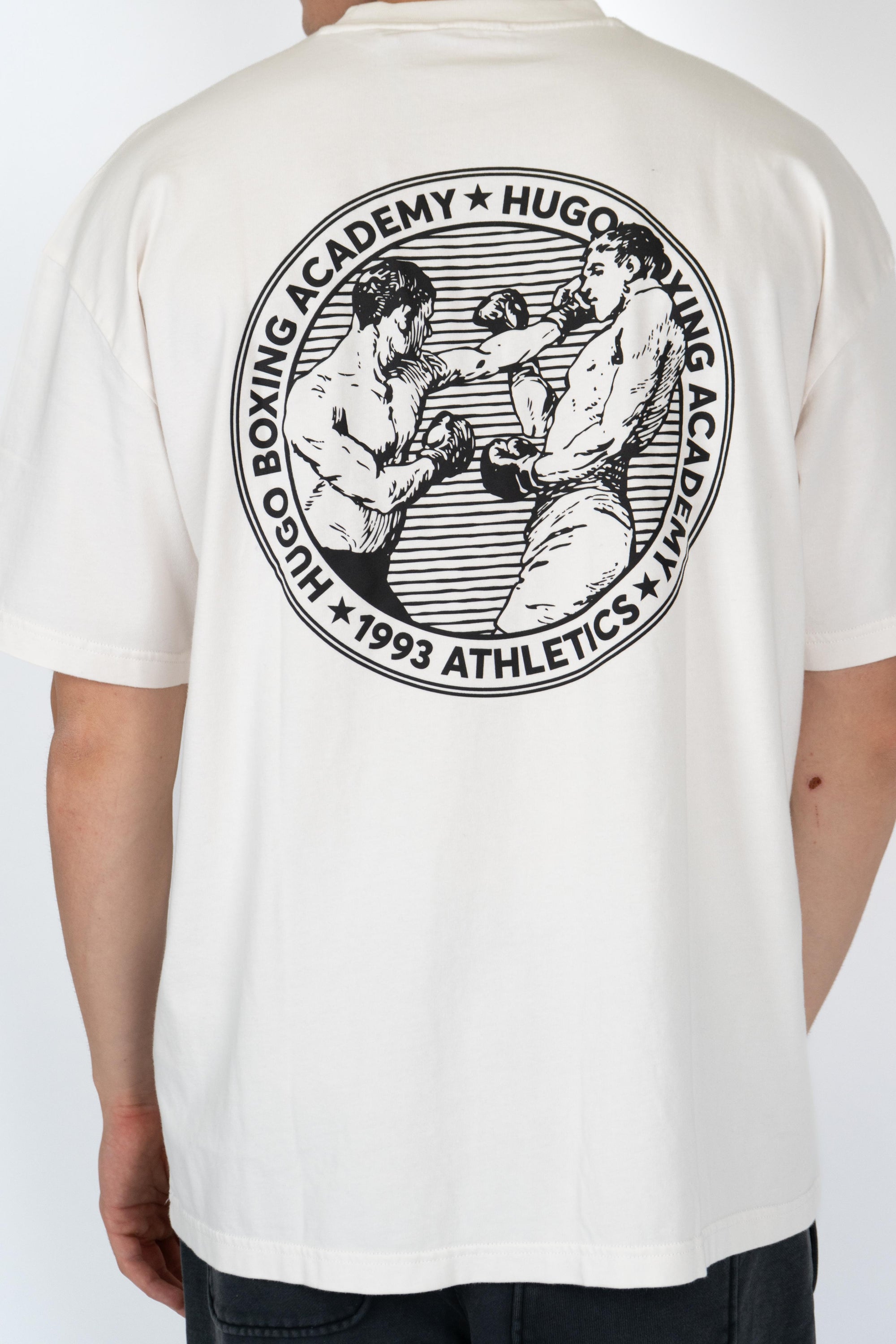 Maglietta in cotone con illustrazioni di boxe 50542366 102 HUGO 