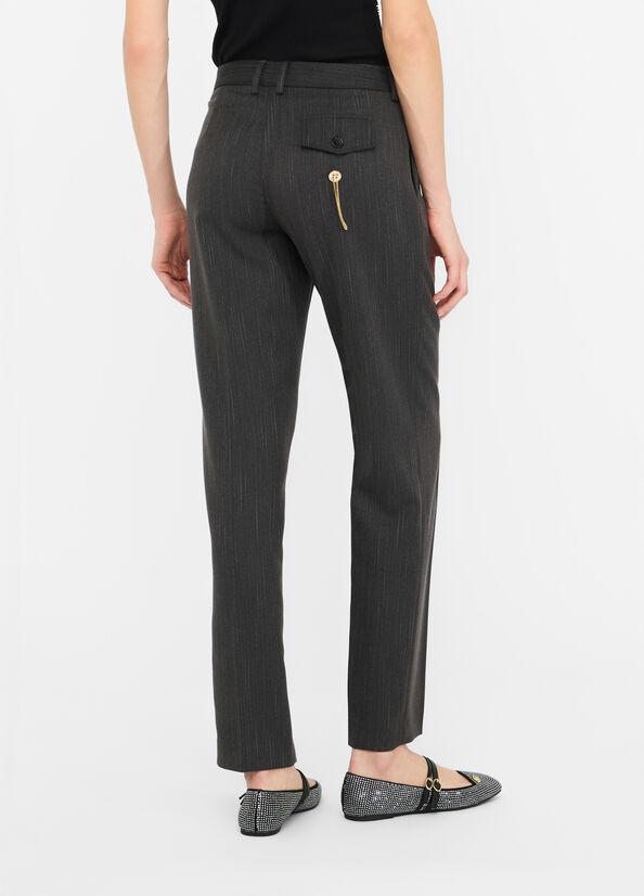 Pantaloni a sigaretta gessati CF5235T054A C3782 LIU JO BLACK 