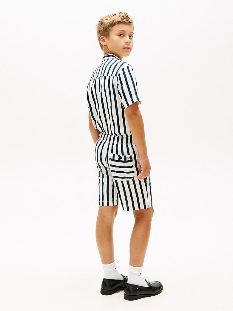 Shorts relaxed fit in misto lino a righe KB0KB10240J C1G TOMMY HILFIGER 