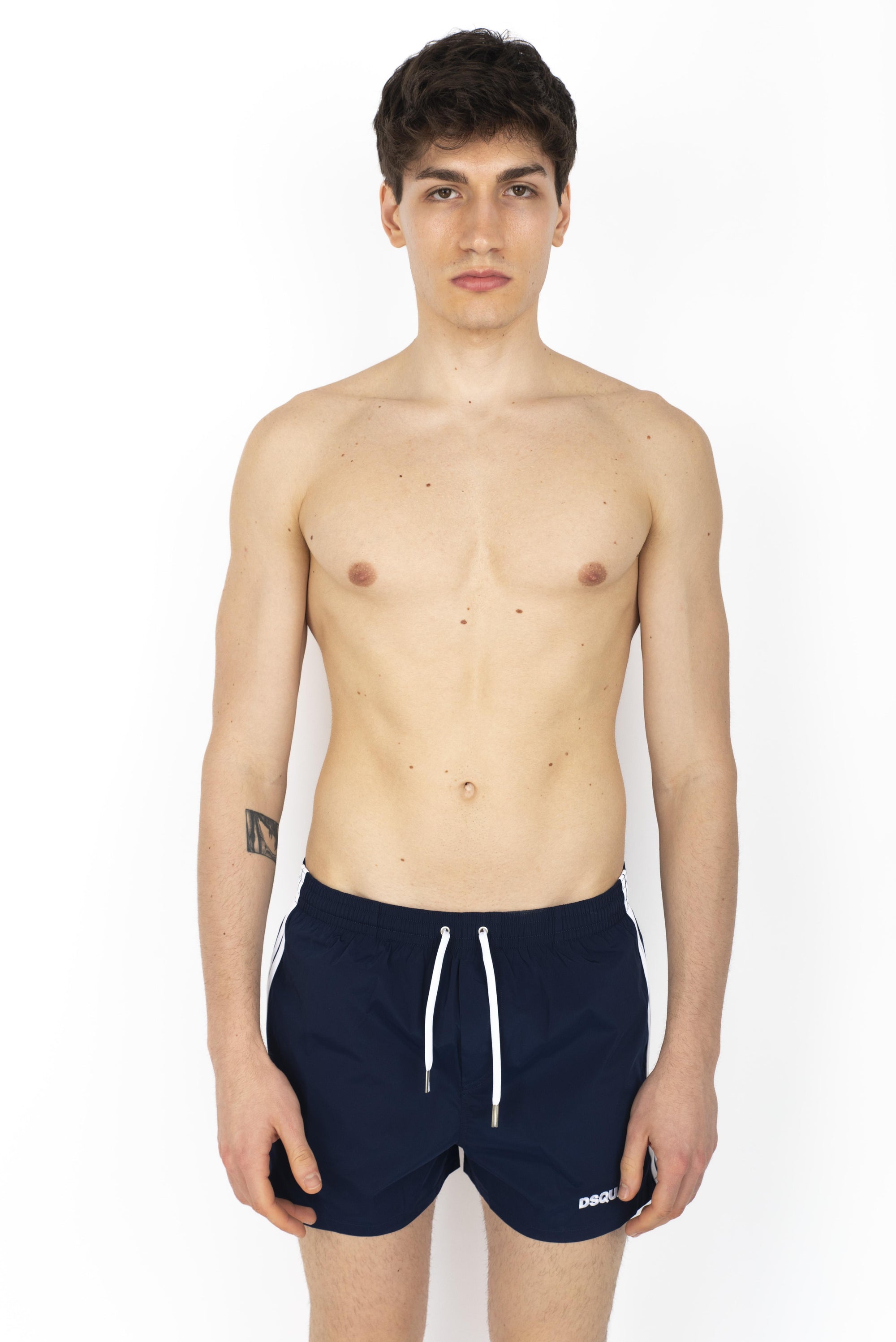 Swim boxer midi boxeur side stripe navy  D7B646140 417 DSQUARED BEACHWEAR 
