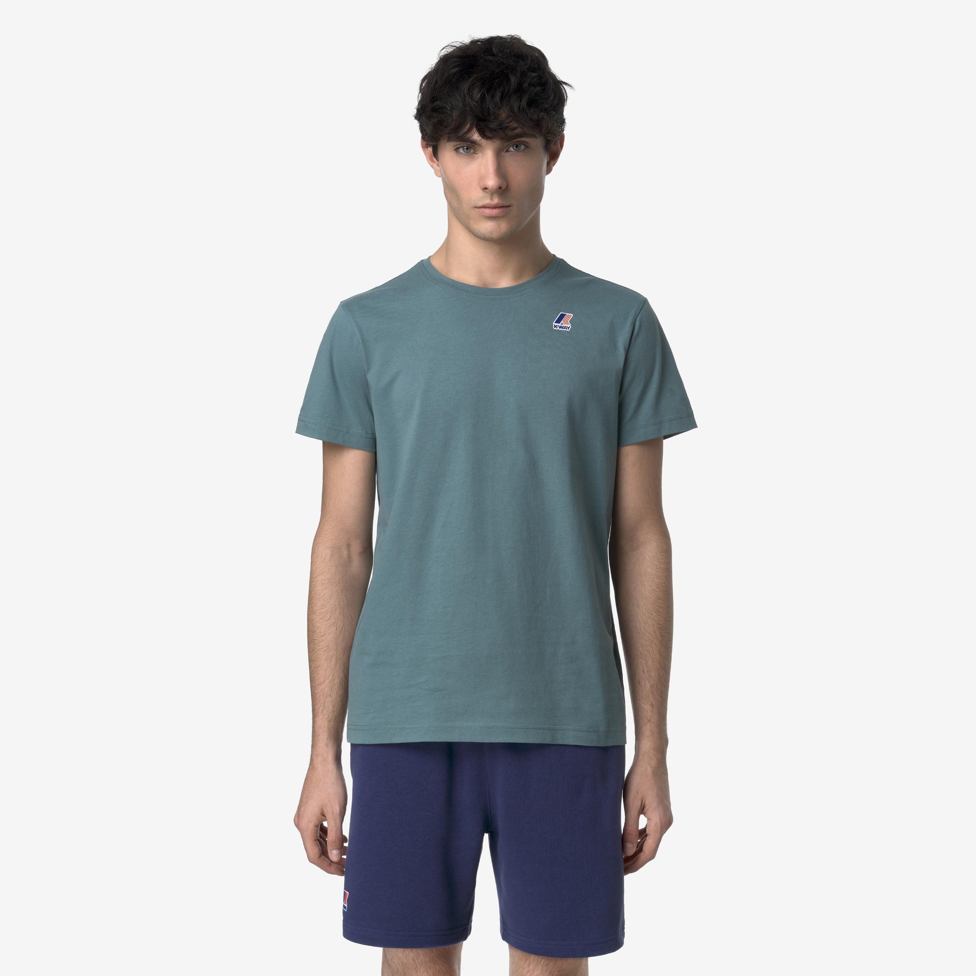 T-shirt unisex verde in cotone con logo K007JE0 H04 K-WAY 