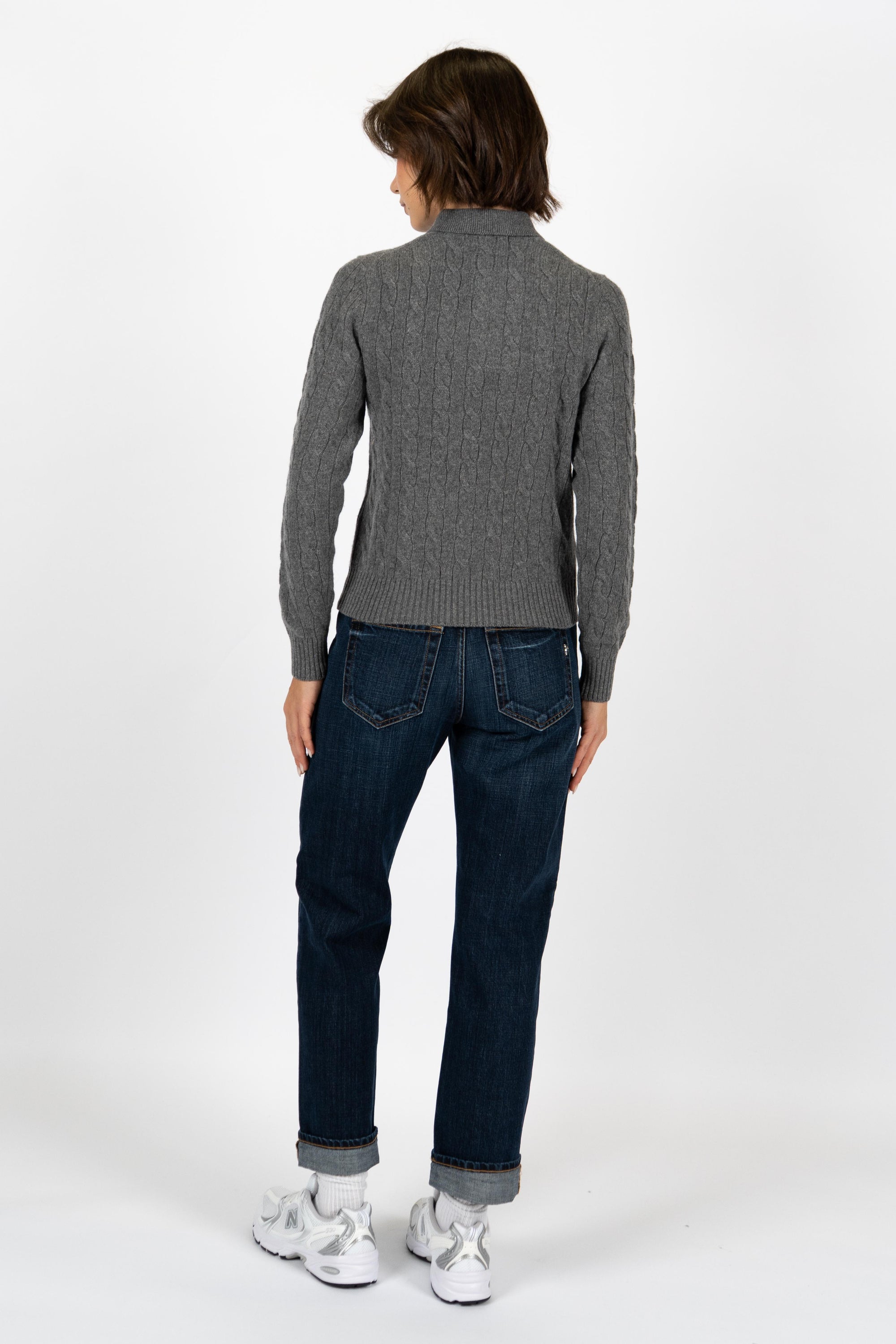 Maglia polo in lana e cashmere a trecce 211972132 500 POLO RALPH LAUREN 