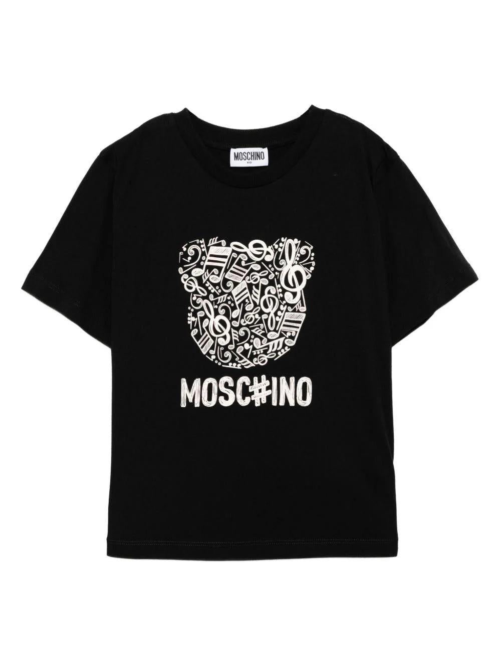 T-shirt con stampa grafica HQM05GLAA10 60100A MOSCHINO KID 