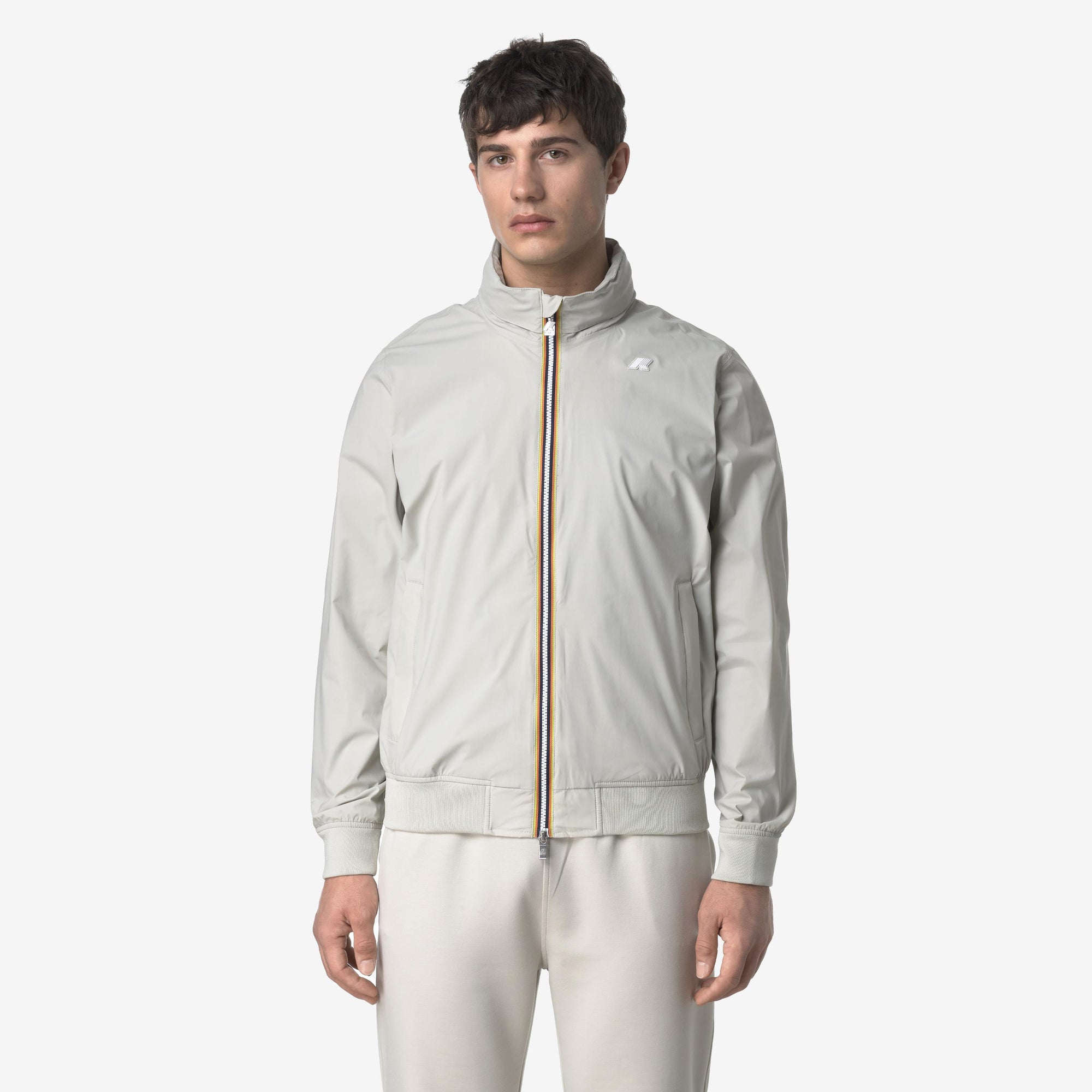 Giacca corta da uomo resistente alle intemperie beige con nylon elasticizzato K3123VW 634 K-WAY 