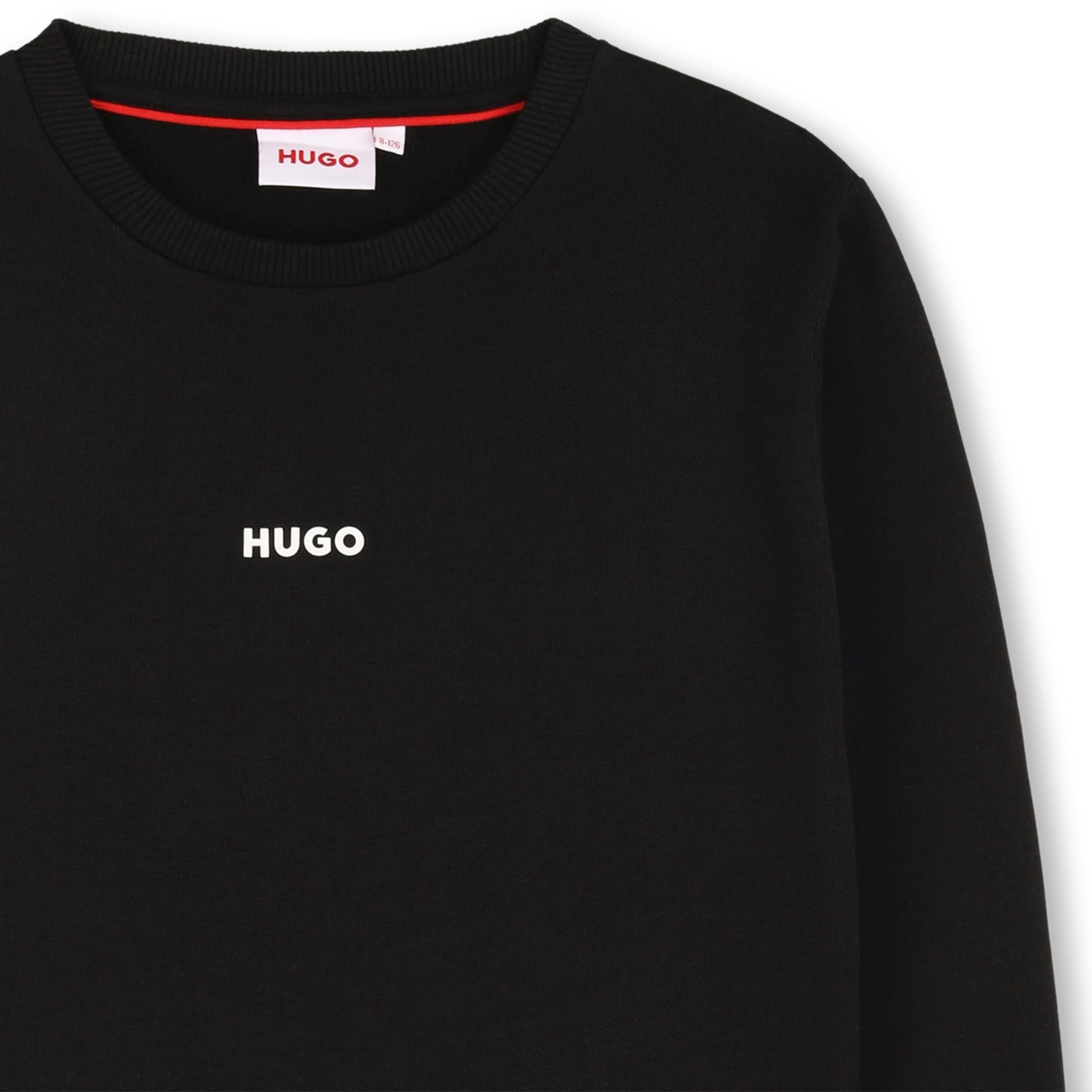 Felpa in pile di misto cotone con logo stampato G00447 09BA HUGO 