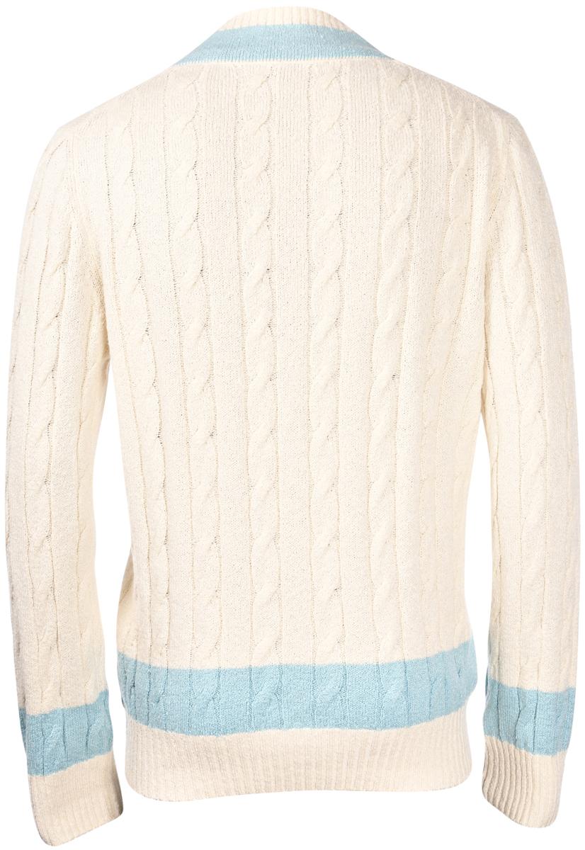 Scollo V a trecce Malfilè panna azzurro 23154/17403 005 GRAN SASSO 