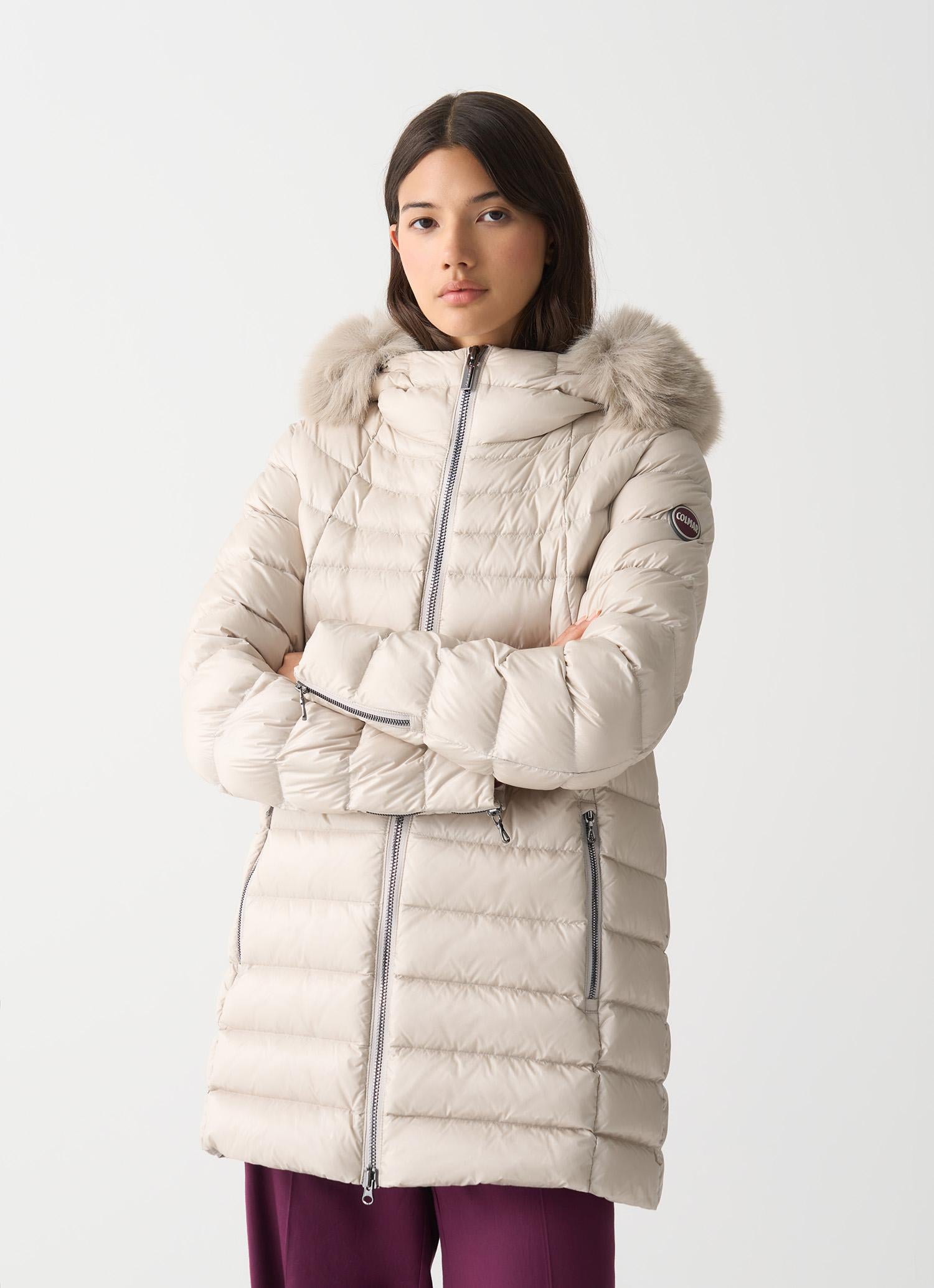 Piumino a trapezio con pelliccia 2233E2YO 16 COLMAR 