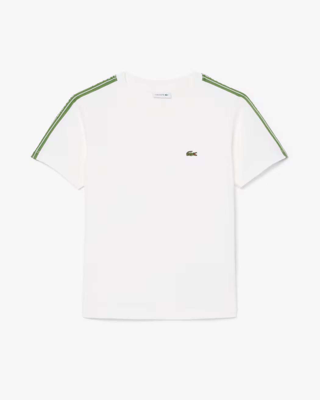 T-shirt in cotone con striscia e logo 947575 70V LACOSTE 