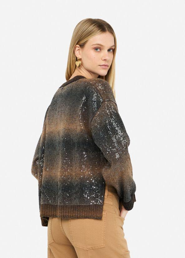 Maglia con paillettes MF5380MA14R S9472 LIU JO WHITE2 