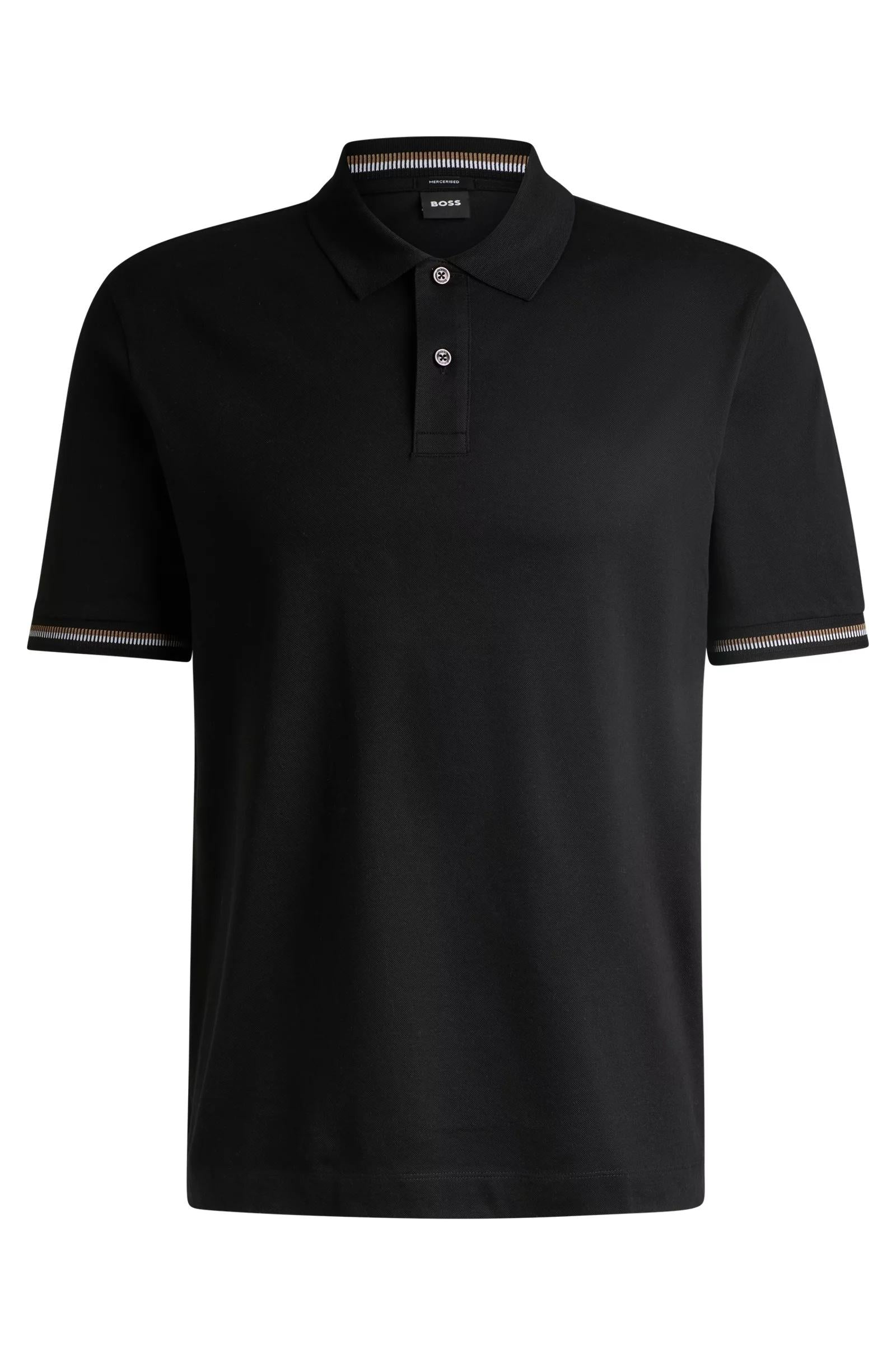 Polo regular fit in cotone mercerizzato con bordi a righe 50531850 001 BOSS 