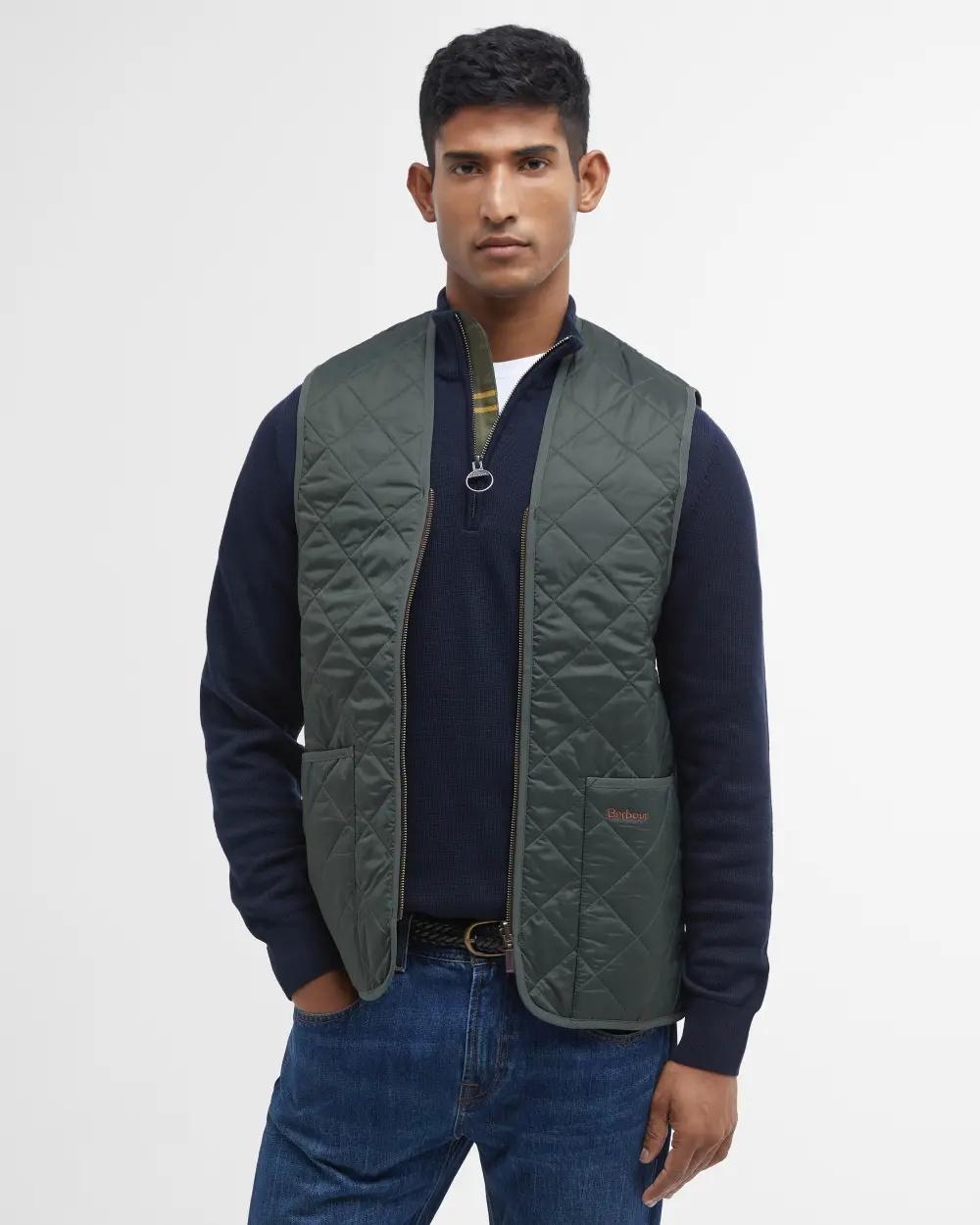 Gilet trapuntato/fodera con zip MLI0001 GN92 BARBOUR 