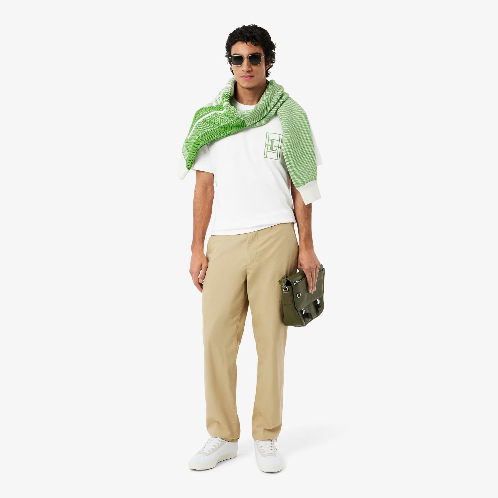 T-shirt in jersey pesante ricamato TH1716 001 LACOSTE 