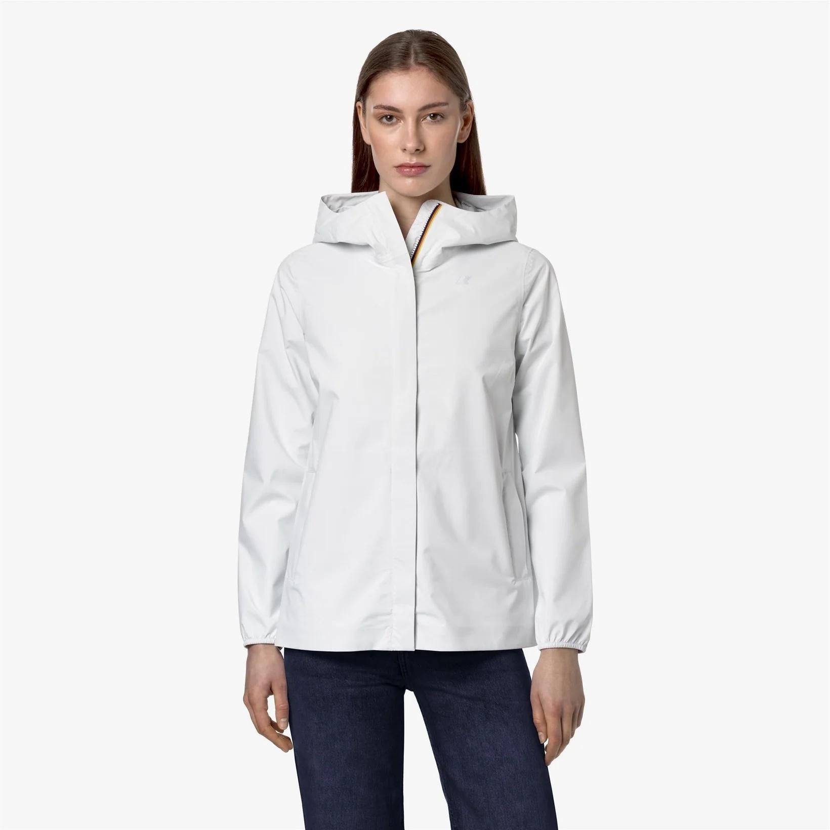 Giacca impermeabile donna Marguerite Stretch Dot  bianco mezza lunghezza K31382W 001 K-WAY 