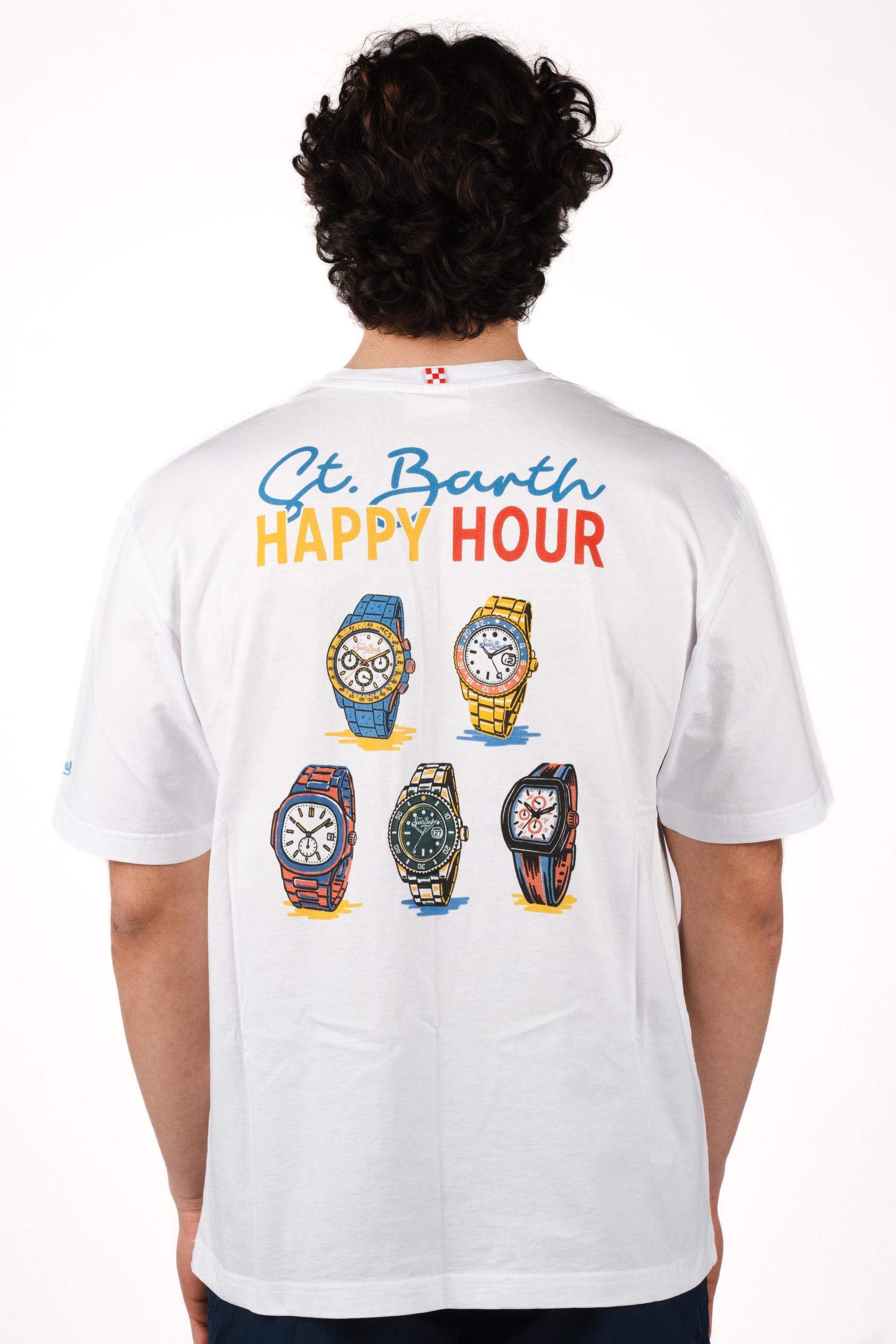 T-shirt Delmar con stampa St. Barth Happy Hour e maxi grafica sul retro DLR0001 04312L MC2 SAINT BARTH 
