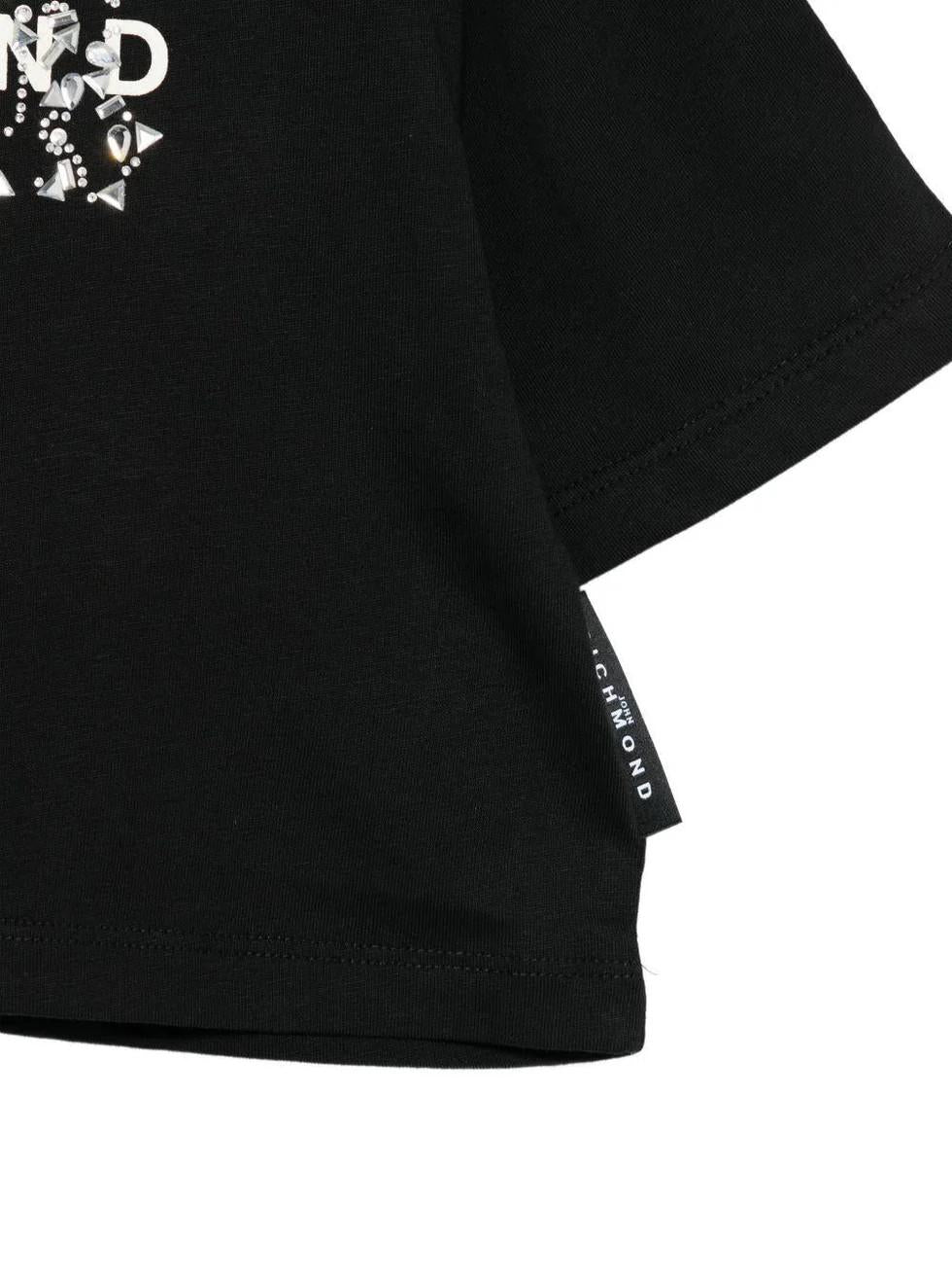 T-shirt modello crop RGP26203TS BLACK RICHMOND 