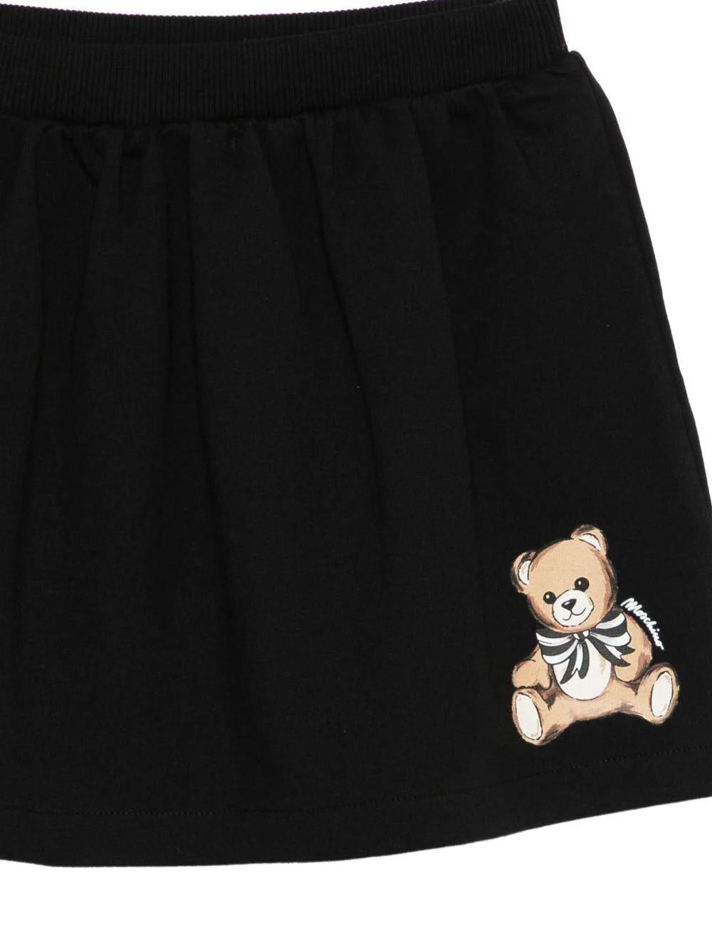 Minigonna elasticizzata in vita Teddy Bear HDJ03XLDA16 60100 MOSCHINO KID 