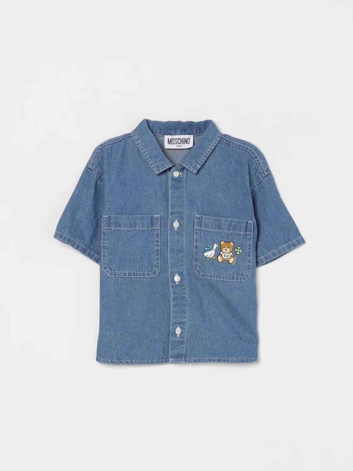 Camicia denim neonato MUC01FL0E13 40933 MOSCHINO BABY 
