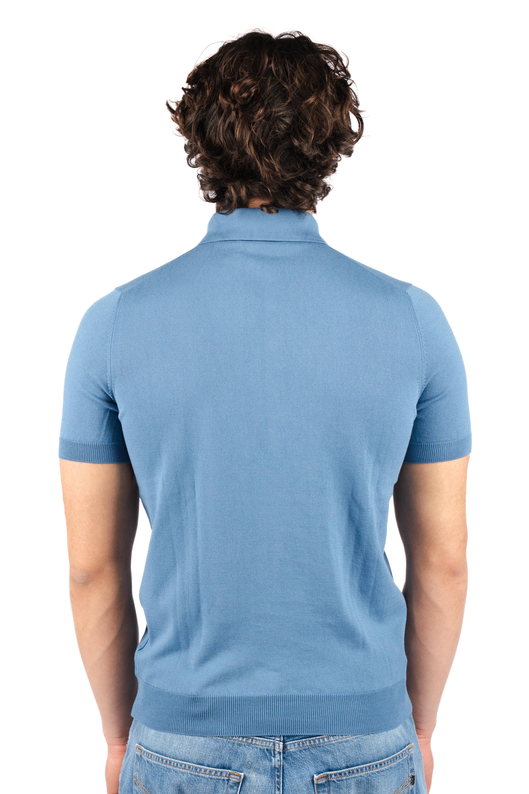 Polo in maglia fresh cotton azzurro polvere 57119/20615 520 GRAN SASSO 