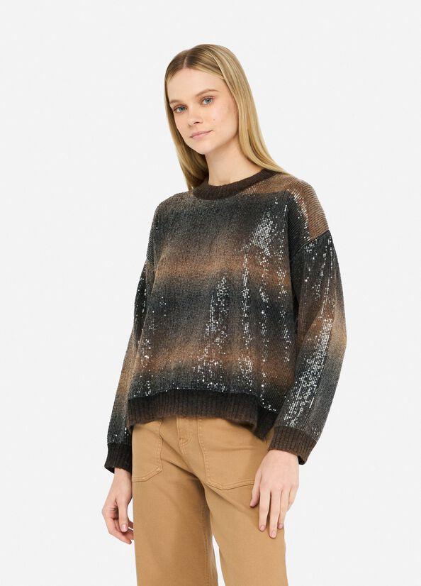Maglia con paillettes MF5380MA14R S9472 LIU JO WHITE2 