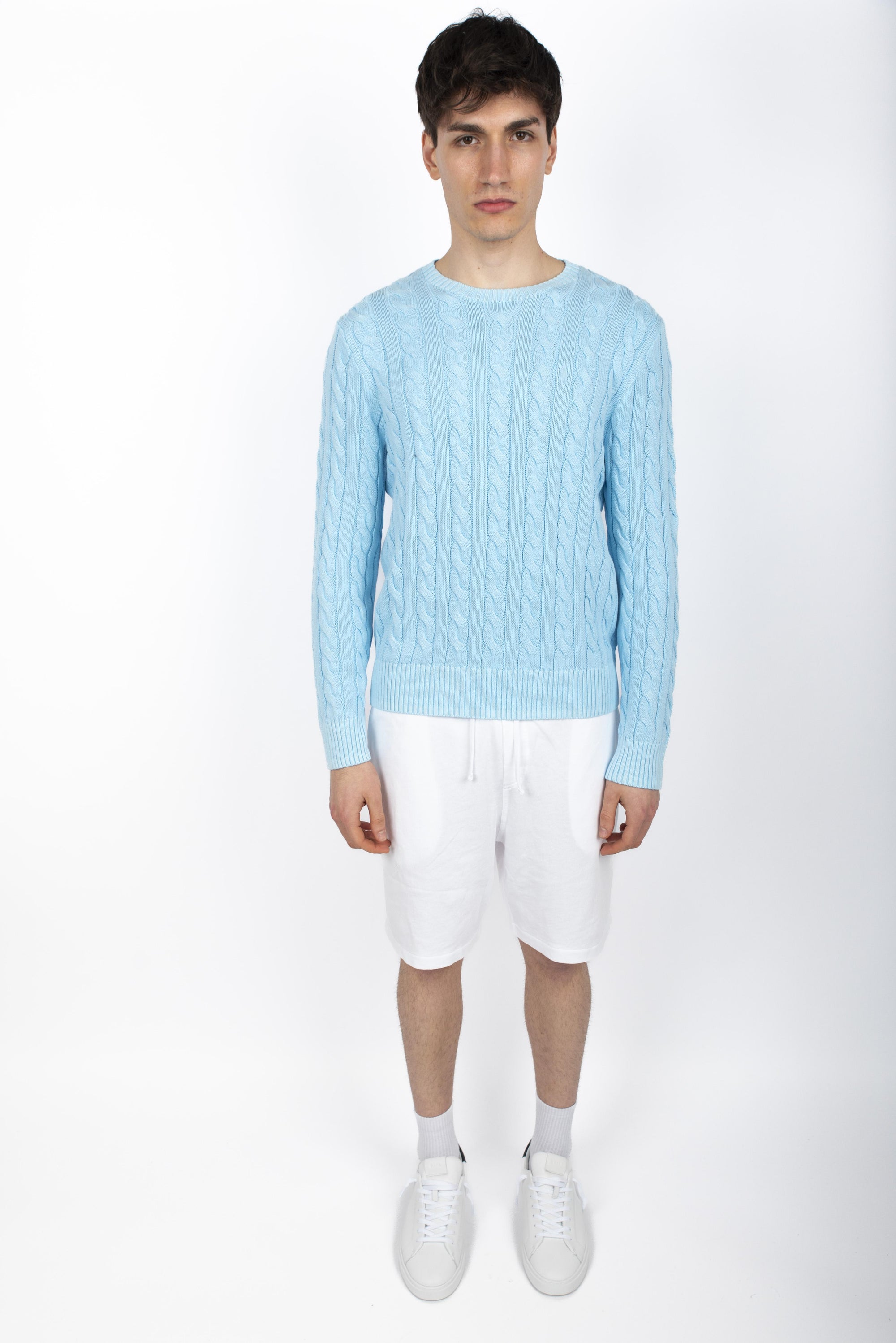 Maglia in cotone a tintura minerale cielo  710965867 005 POLO RALPH LAUREN 