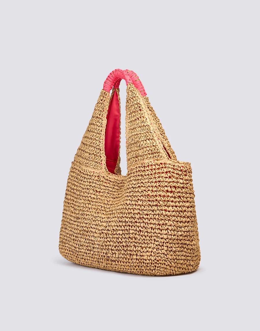 Maxi bag in paper straw intrecciata AW714ABPA100 A7001 SUNDEK 