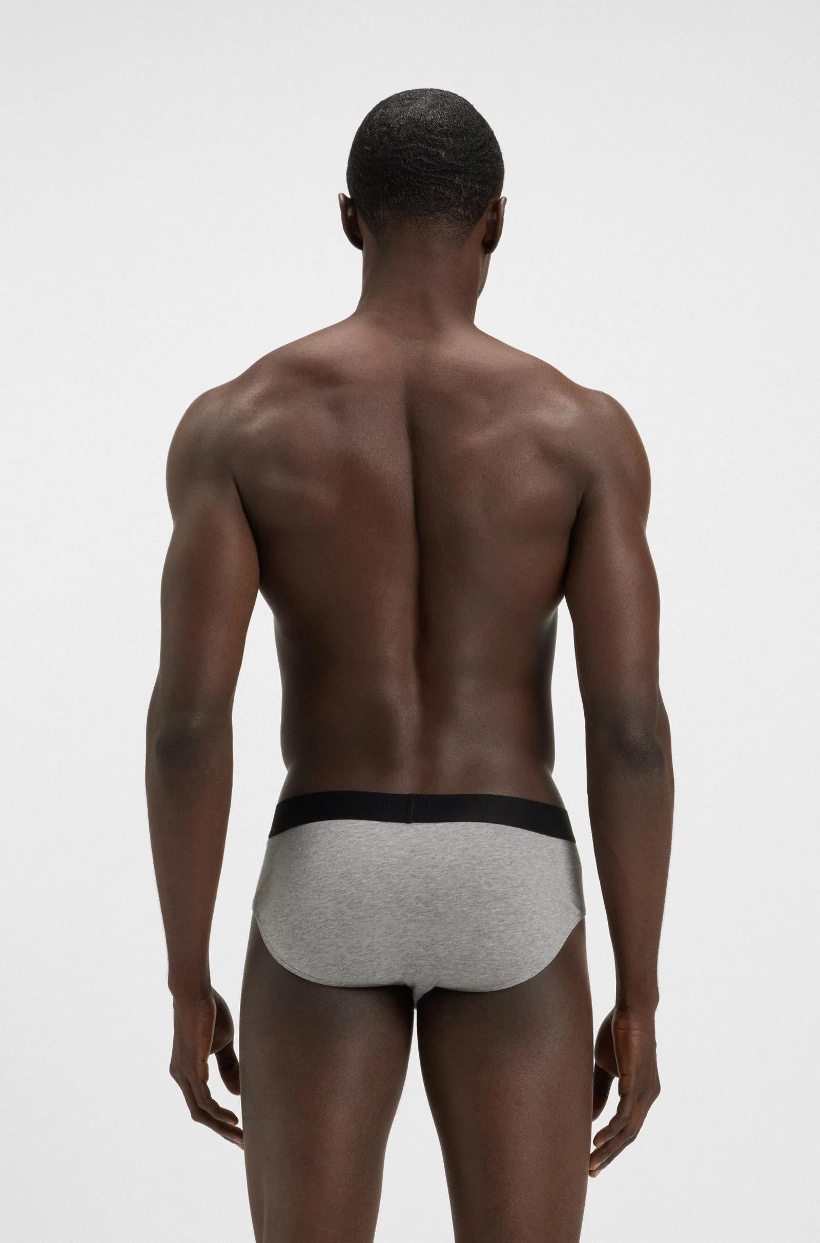 Slip in cotone elasticizzato con elastico in vita con logo in confezione da tre 50546561 999 BOSS 