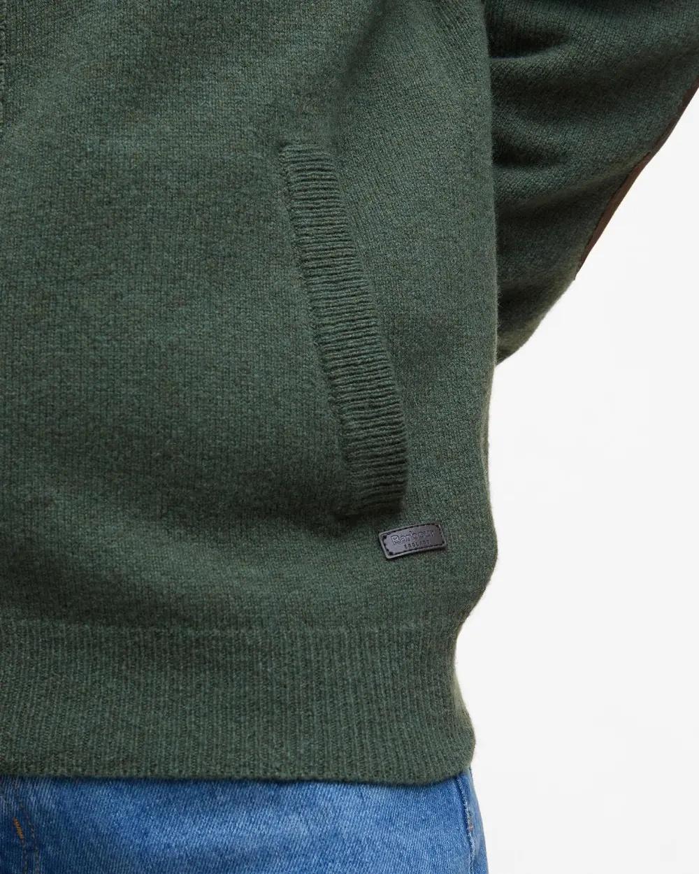 Maglione con zip Patch MKN0731 OL51 BARBOUR 