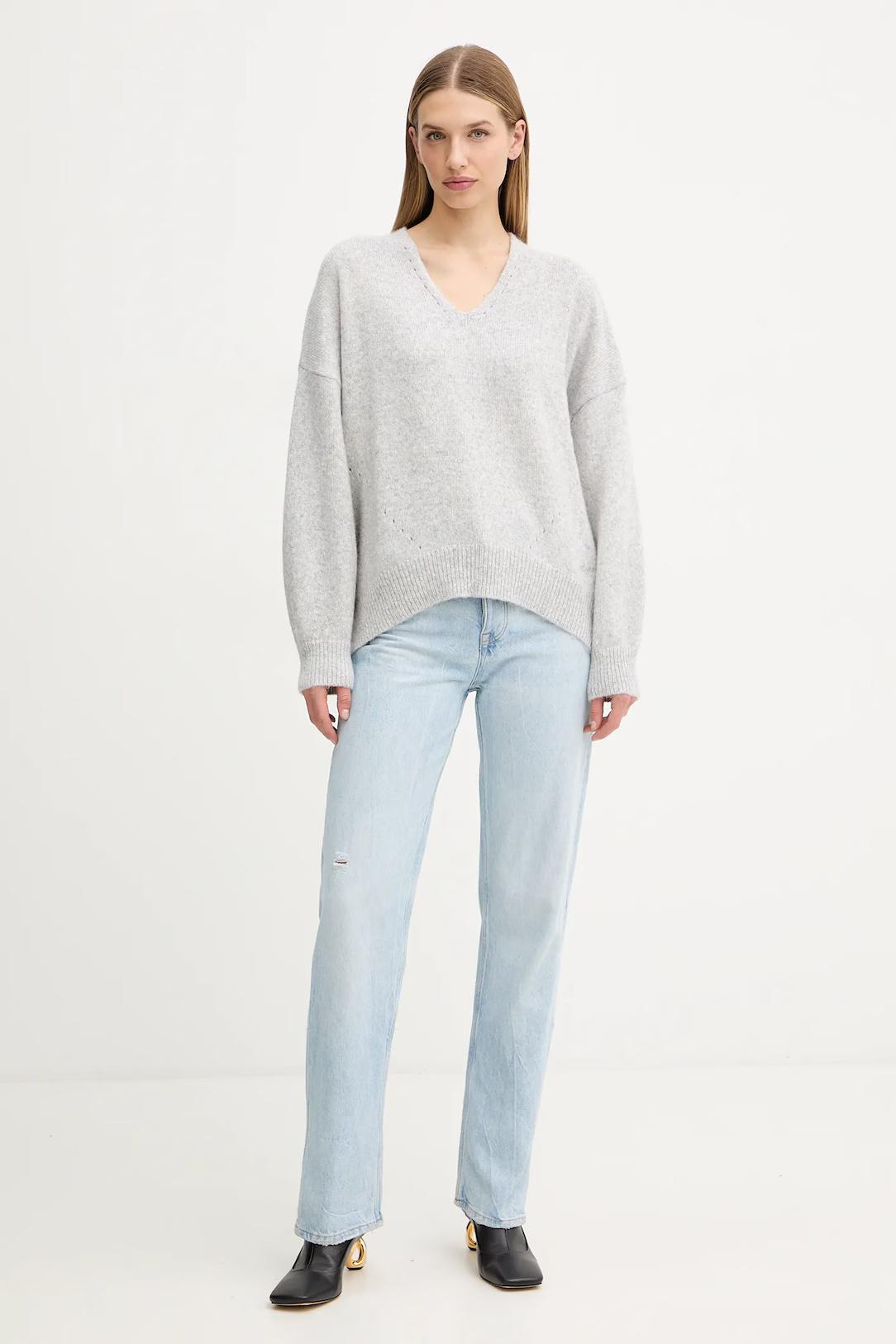 Maglione con scollo a V in filato italiano 50550464 056 BOSS 