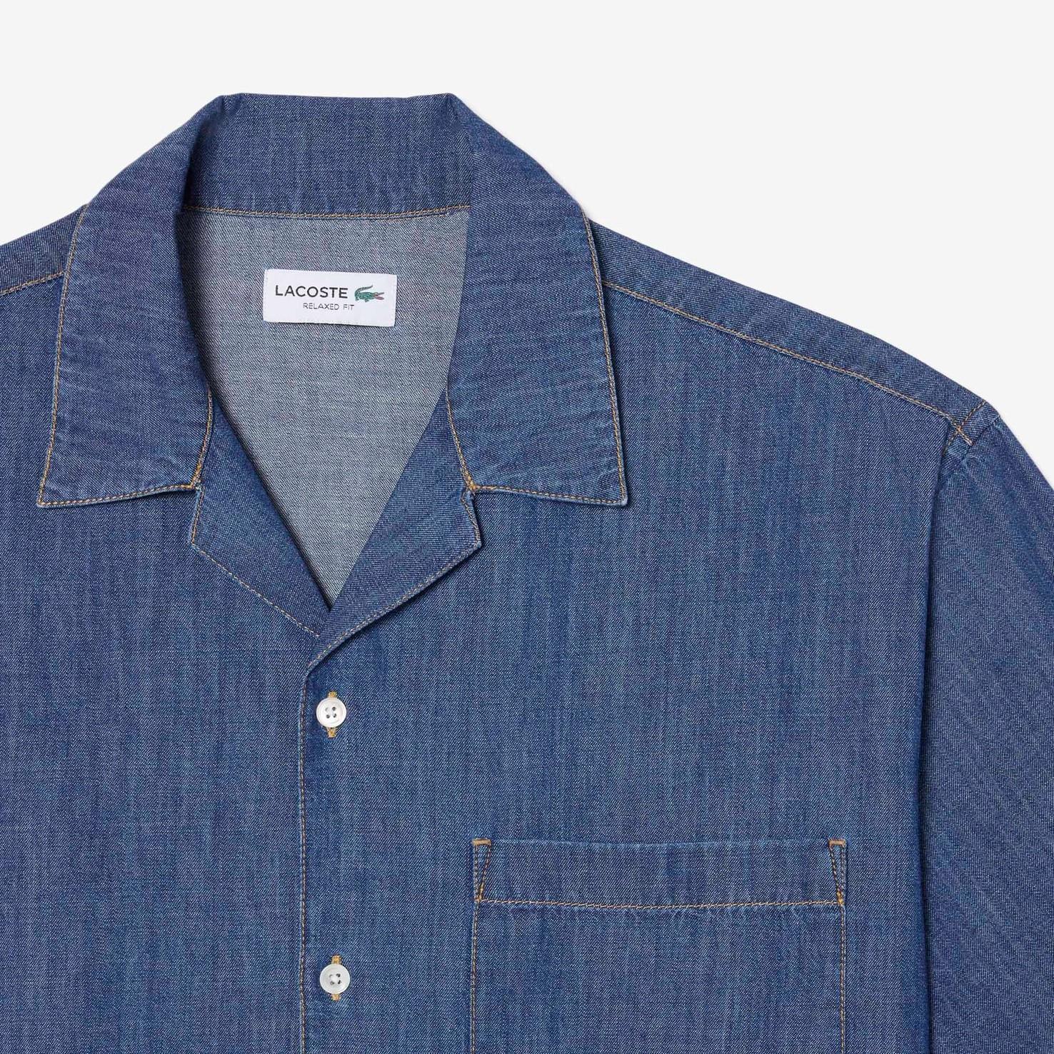 Camicia in denim a collo aperto relaxed fit CH1869 MK9 LACOSTE 